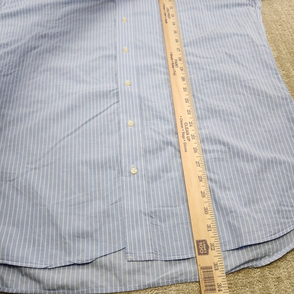 Vintage Gitman Bros Shirt Men 16.5 34 Blue Striped USA Made Lightweight Cotton - Picture 7 of 9